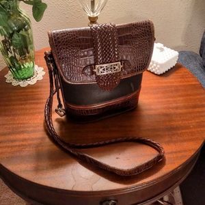 Brighton Leather Bucket Crossbody Bag